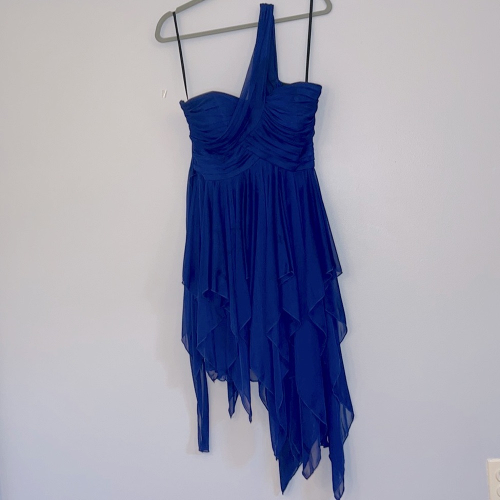 Blue Chiffon Homecoming Dress